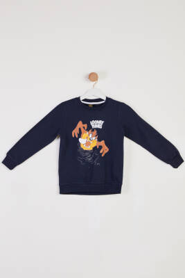 Erkek Çocuk Lacivert Baskılı Sweatshirt - 26439 