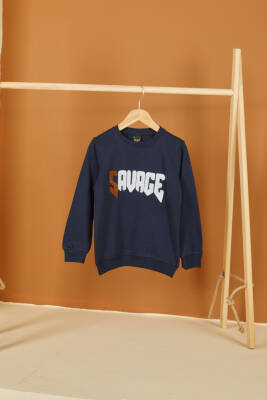 Erkek Çocuk Lacivert Nakışlı Sweatshirt - 26554 