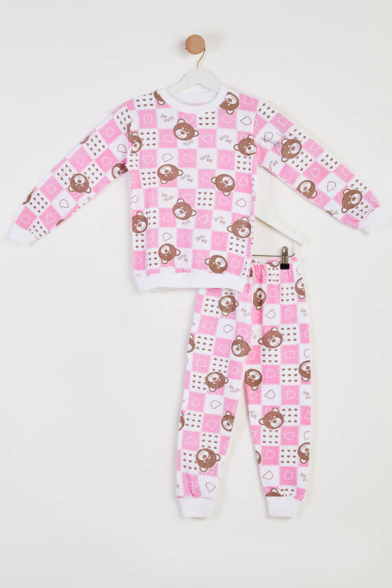 Erkek Çocuk Pembe Baskılı Pijama Takımı - 26450 - 1