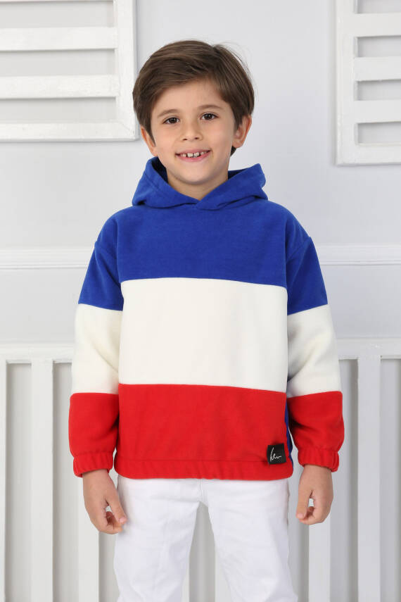 Erkek Çocuk Saks Renkli Çocuk Polar Sweat - 26725 - 1