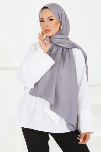 Etnik Monagram Şal Gri - 27592 