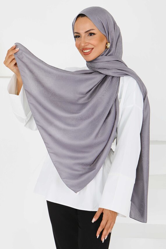 Etnik Monagram Şal Gri - 27592 - 2