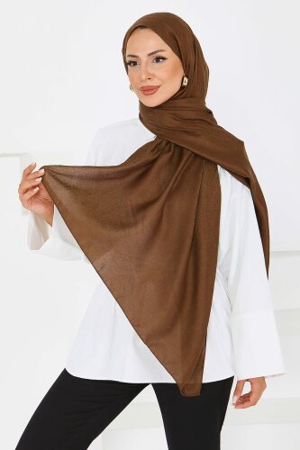 Etnik Monagram Şal Kahve - 27592 