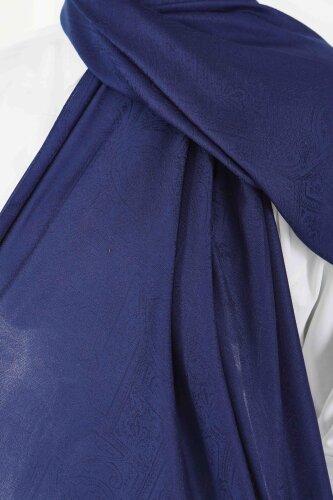 Etnik Monagram Şal Lacivert - 27592 - 4