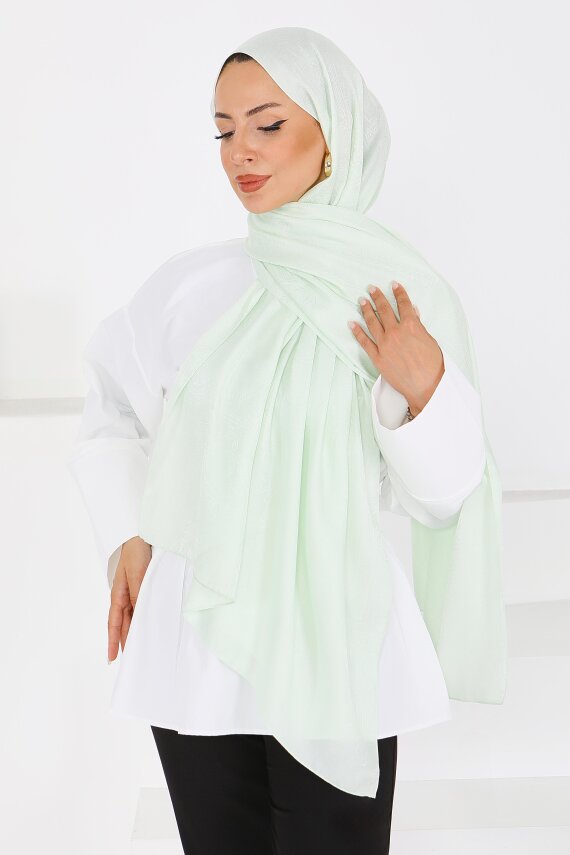 Etnik Monagram Şal Mint - 27592 - 2