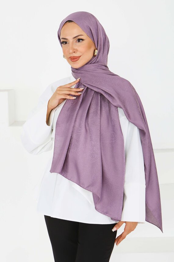 Etnik Monagram Şal Mürdüm - 27592 - 3