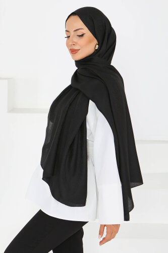 Etnik Monagram Şal Siyah - 27592 - 2