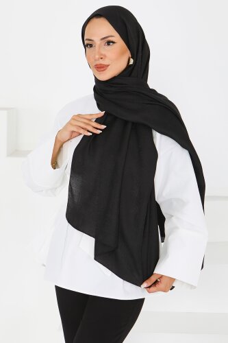 Etnik Monagram Şal Siyah - 27592 - 3