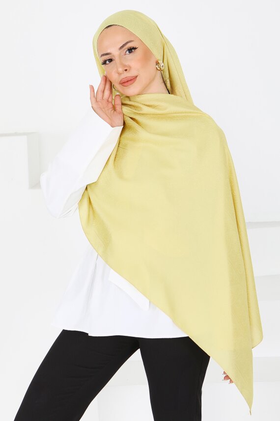 Etnik Monagram Şal Yağ Yeşili - 27592 - 1