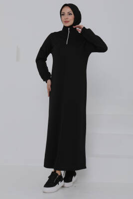Fermuarlı Elbise Siyah - 27046 - 3