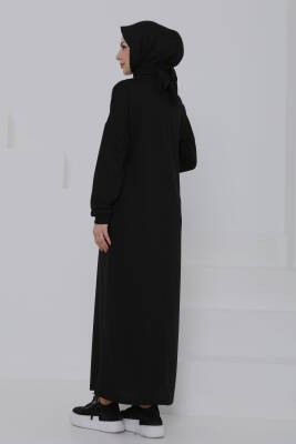 Fermuarlı Elbise Siyah - 27046 - 5