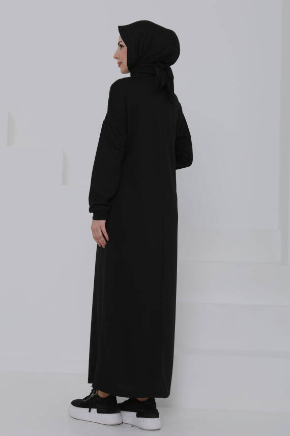 Fermuarlı Elbise Siyah - 27046 - 5
