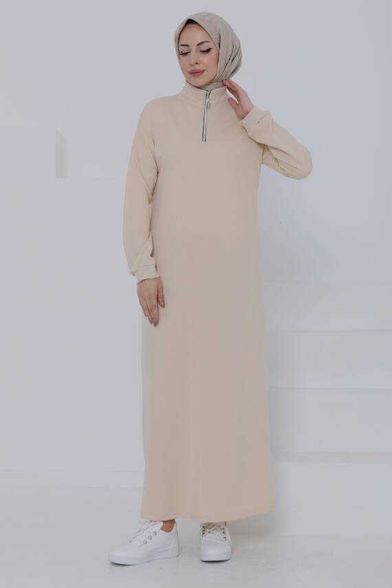 Fermuarlı Elbise Taş - 27046 - 2