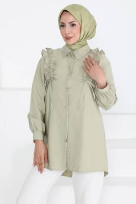 Fırfır Detaylı Tunik Haki - 27274 - 1