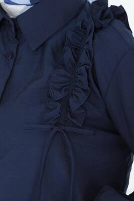 Fırfır Detaylı Tunik Lacivert - 27274 - 4