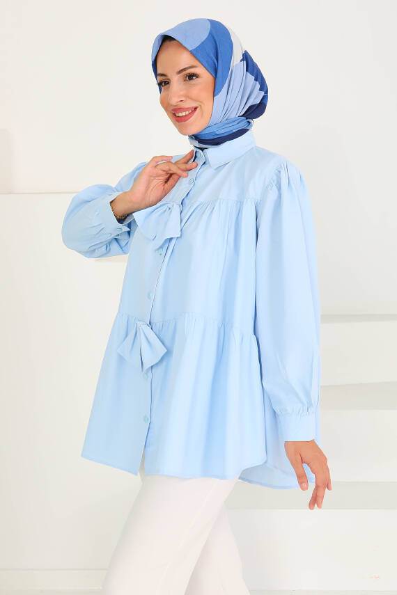 Fiyonk Detaylı Tunik Bebe Mavi - 27551 - 3