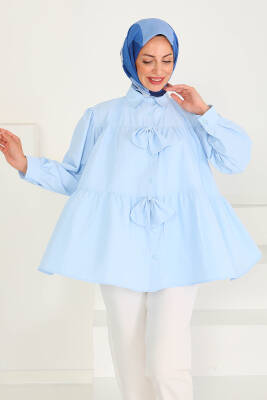 Fiyonk Detaylı Tunik Bebe Mavi - 27551 - 5