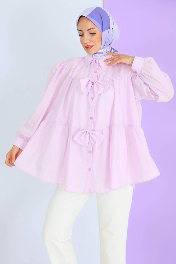 Fiyonk Detaylı Tunik Lila - 27551 - 1