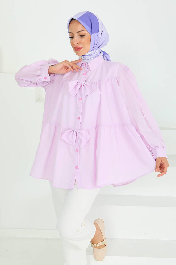 Fiyonk Detaylı Tunik Lila - 27551 - 2