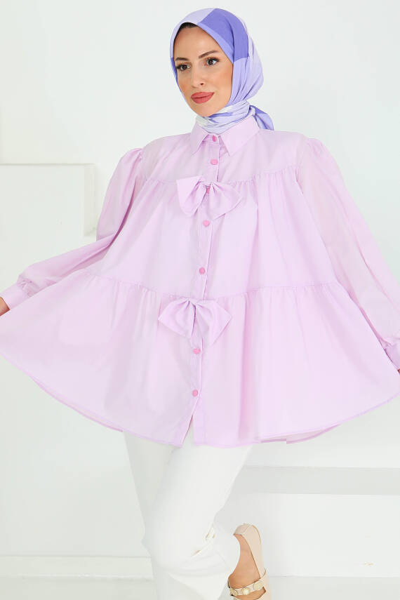 Fiyonk Detaylı Tunik Lila - 27551 - 3