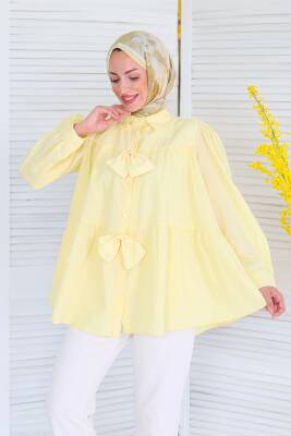 Fiyonk Detaylı Tunik Sari - 27551 - 1