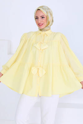 Fiyonk Detaylı Tunik Sari - 27551 - 3