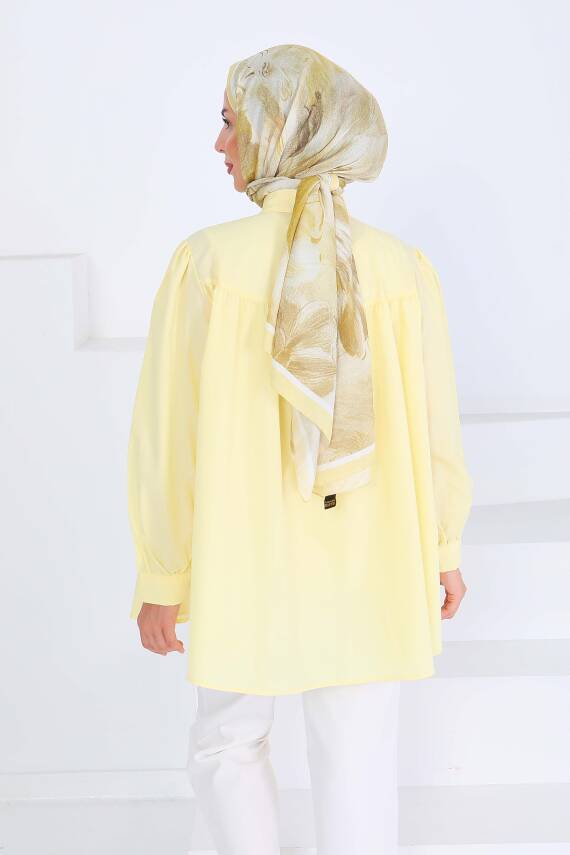 Fiyonk Detaylı Tunik Sari - 27551 - 5
