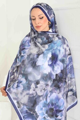 Floral Whisper Serisi Pamuk Şal Mor - 27853-MOR - 3