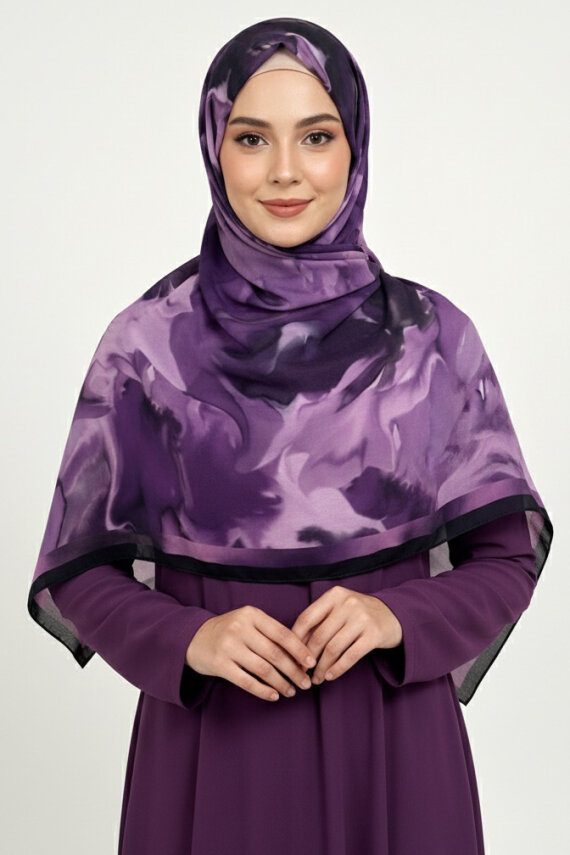 Fluenn Aura Serisi Pamuk Şal Mor - 28001-MOR - 2