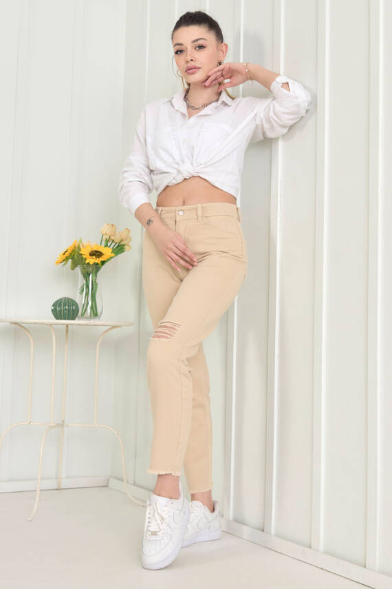 Gabardin Pantolon Bej - 11603 - 11