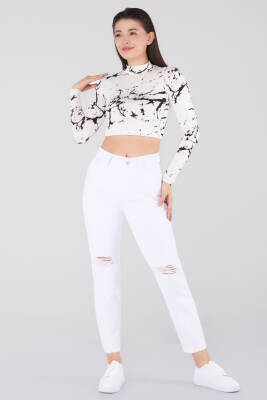 Gabardin Pantolon Beyaz - 11603 