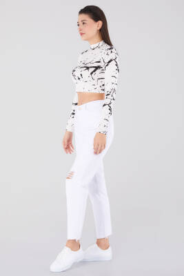 Gabardin Pantolon Beyaz - 11603 - 4