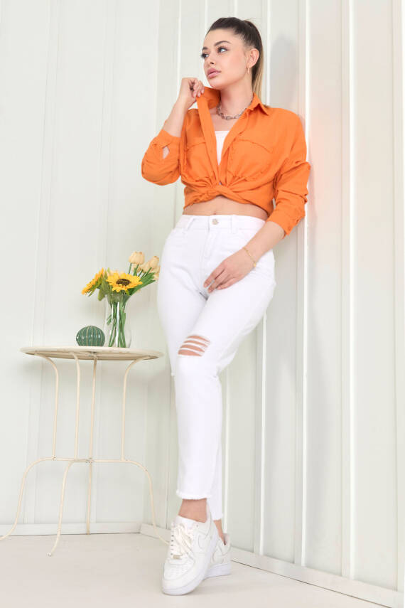 Gabardin Pantolon Beyaz - 11603 - 8