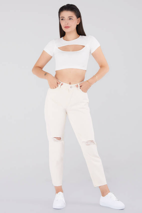 Gabardin Pantolon Ekru - 11603 - 2