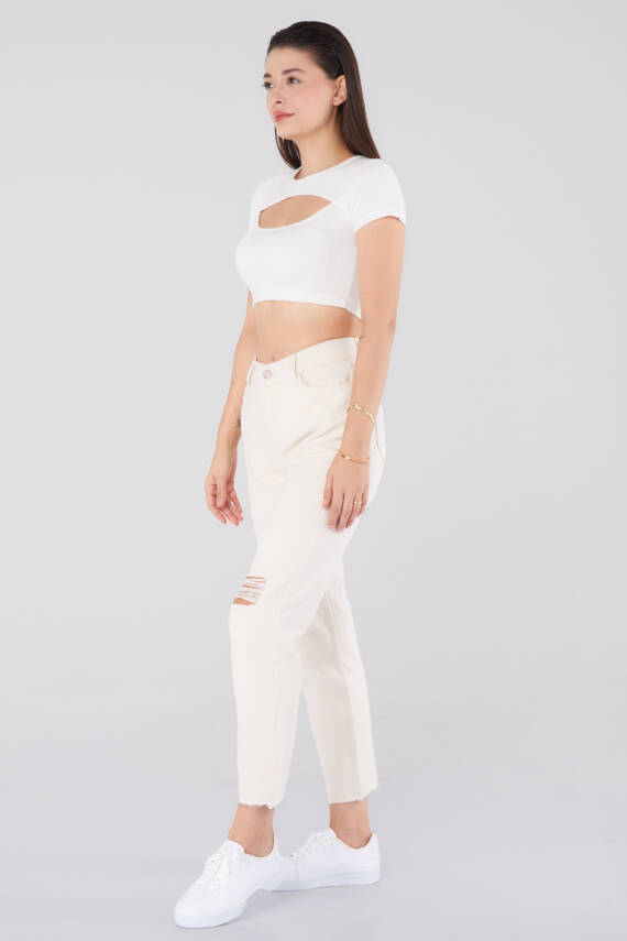 Gabardin Pantolon Ekru - 11603 - 4