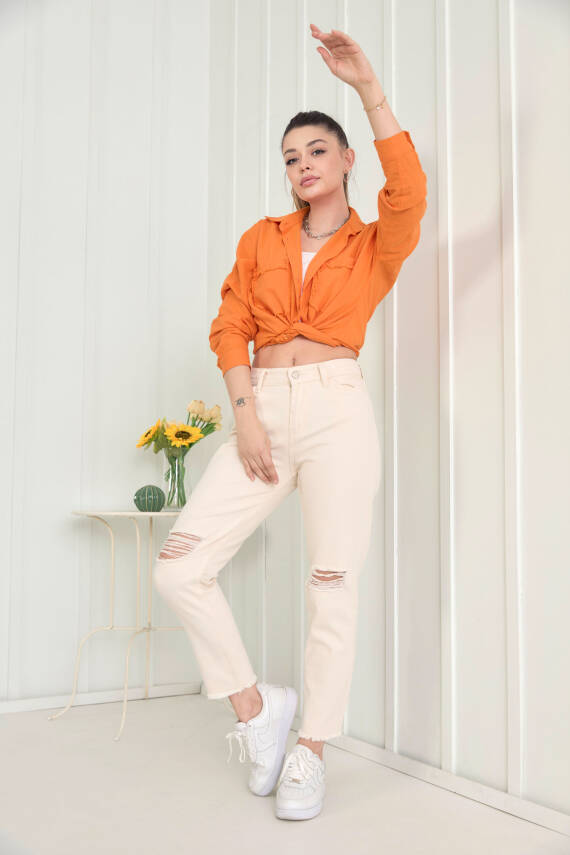 Gabardin Pantolon Ekru - 11603 - 8