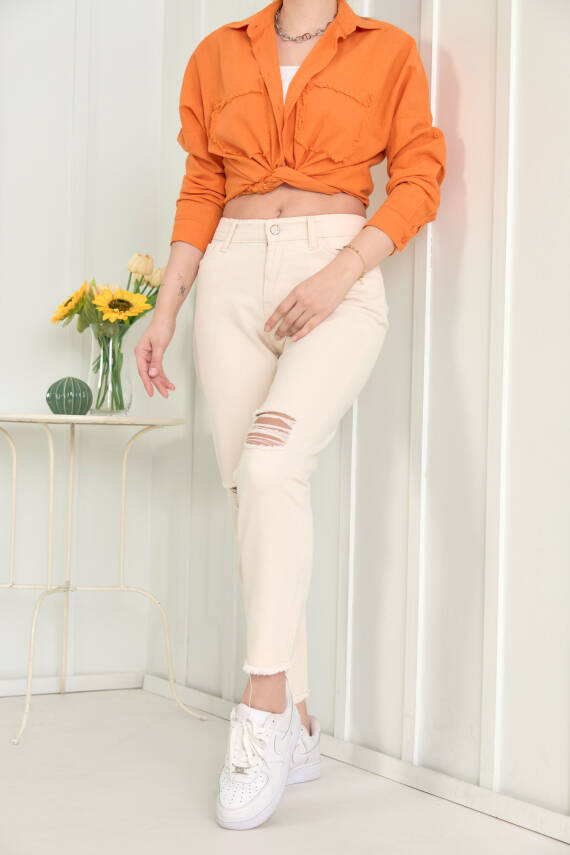 Gabardin Pantolon Ekru - 11603 - 12