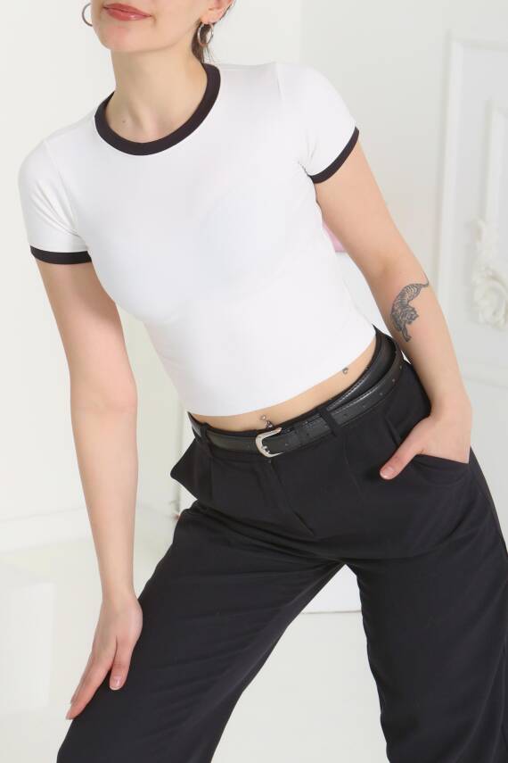 Garnili Crop Beyaz - 27116 - 2