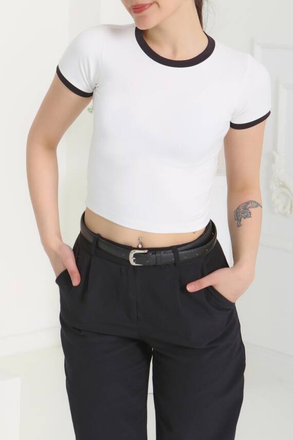 Garnili Crop Beyaz - 27116 - 4