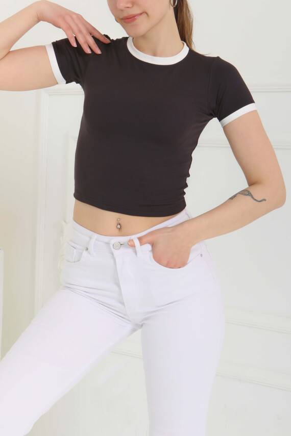 Garnili Crop Siyah - 27116 - 1