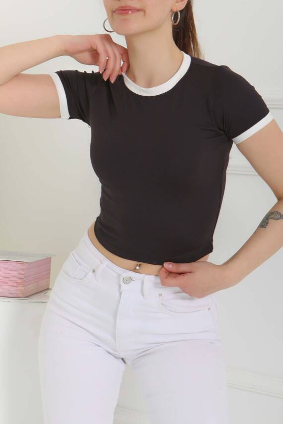Garnili Crop Siyah - 27116 - 3