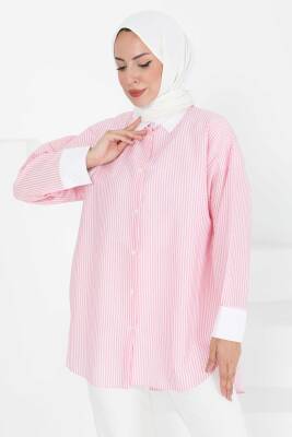 Gül Detaylı Tunik Pembe - 27434 - 2