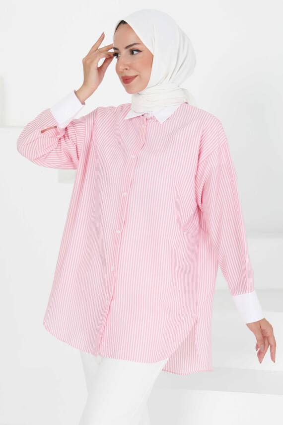 Gül Detaylı Tunik Pembe - 27434 - 3