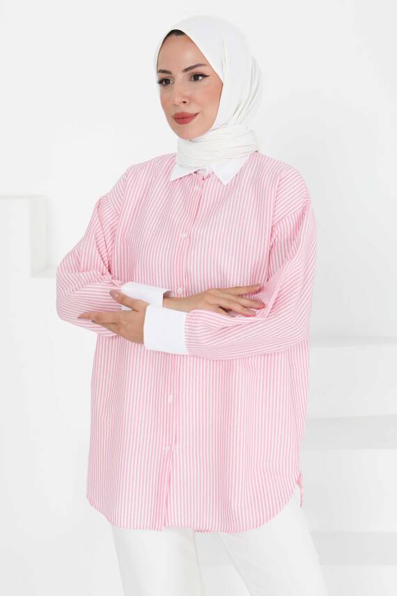 Gül Detaylı Tunik Pembe - 27434 - 4