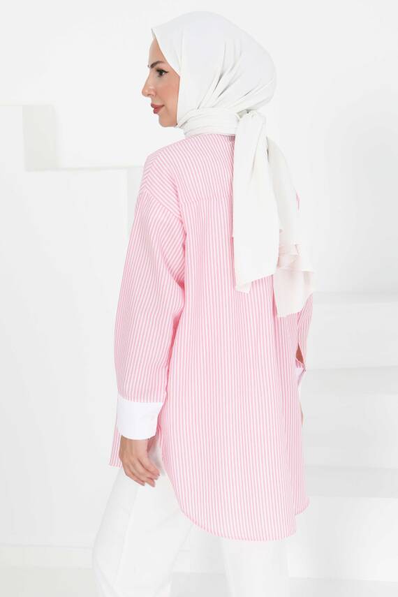 Gül Detaylı Tunik Pembe - 27434 - 5