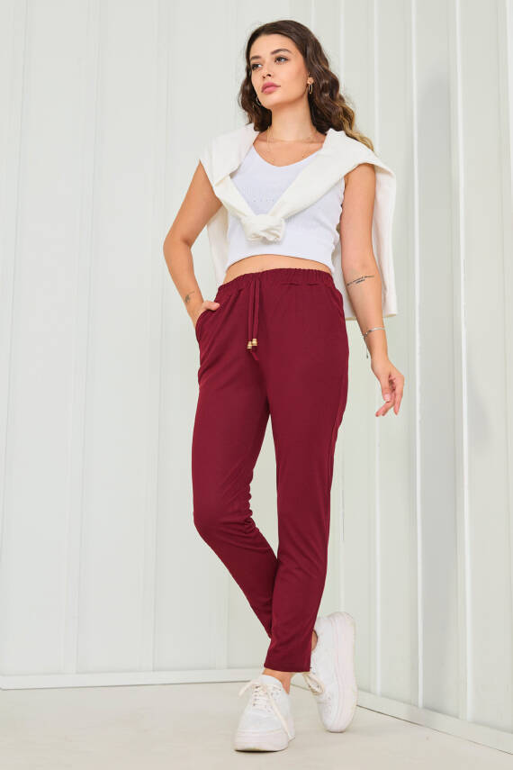 Havuç Pantolon Bordo - 27076 - 1
