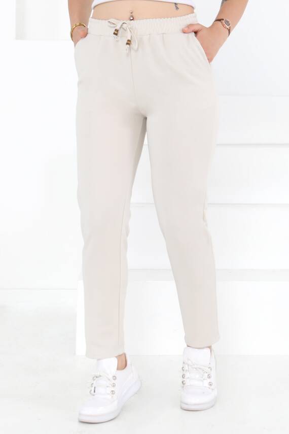 Havuç Pantolon Krem - 27076 - 2