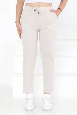 Havuç Pantolon Krem - 27076 - 3