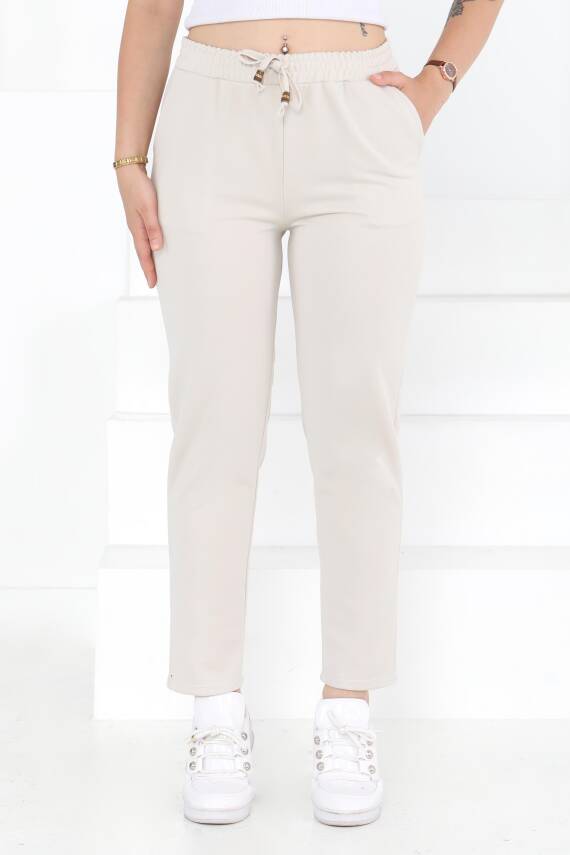 Havuç Pantolon Krem - 27076 - 3