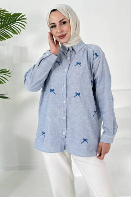 İncili Gömlek Bebe Mavi - 27033 - 3